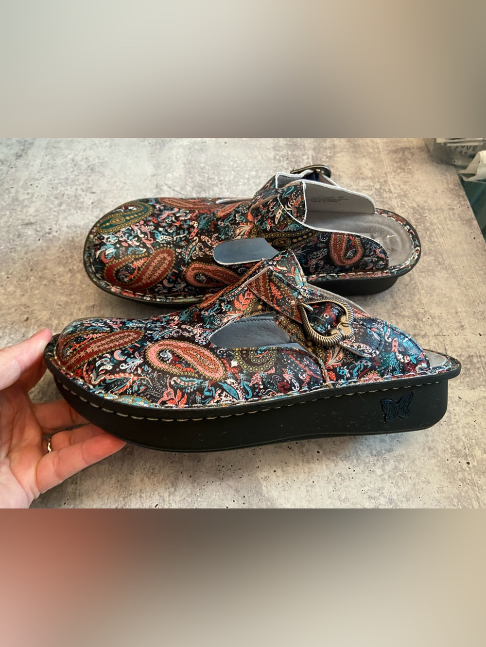Alegria Classic Paisley Wedge Heel Orthopedic Clog